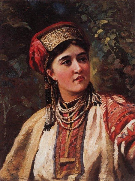 Девушка в народном костюме 1879
