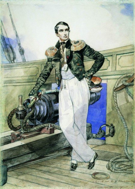 Портрет Владимира Корнилова на борту брига «Мефистокл» 1835
