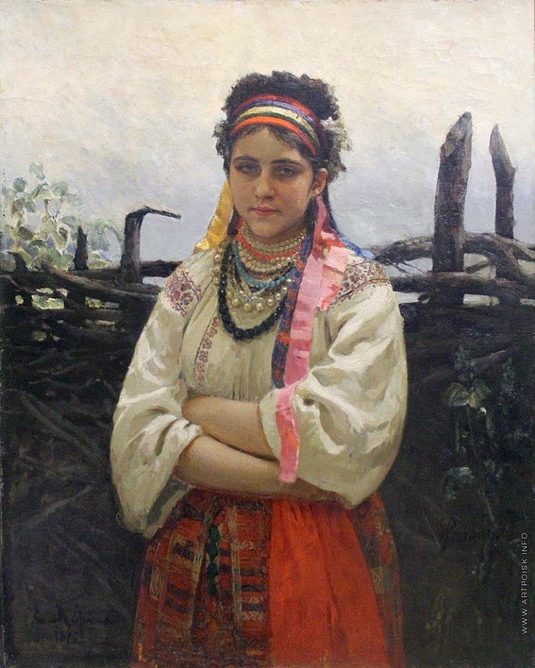 Украинка у плетня  1876
