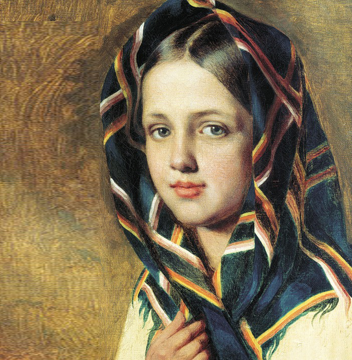 А. Венецианов Девушка в платке. 1830 г.
