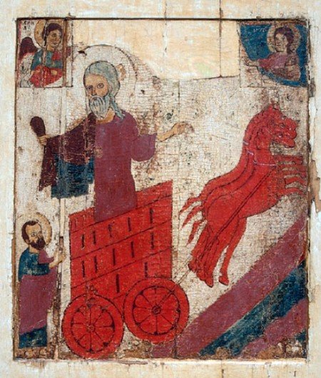 Вознесение пророка Ильи. Новгородская икона XIII века из собрания банка «Интеза».
