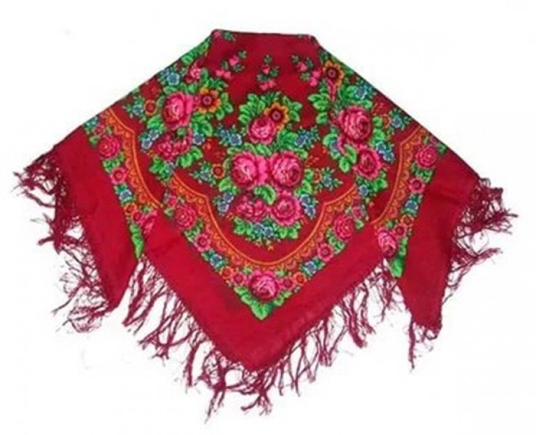 Полушалок – платок треугольный, обычно тёплый, с бахромой.
