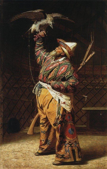  Богатый киргизский охотник с соколом 1871
