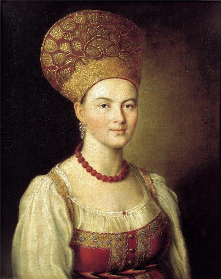 Портрет неизвестной крестьянки в русском костюме 1784
