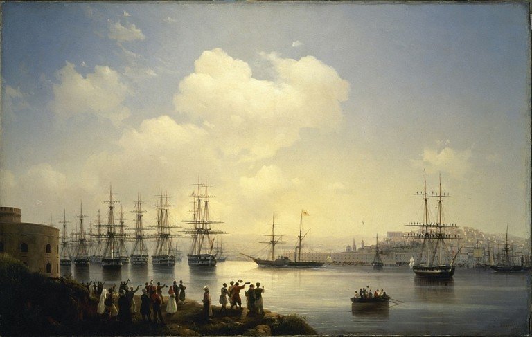  Русская эскадра на Севастопольском рейде 1846
